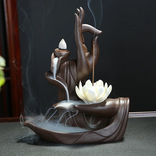 Havez® Hand & Lotus Incense Burner + Incense Cones