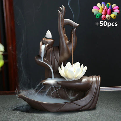 Havez® Hand & Lotus Incense Burner + Incense Cones