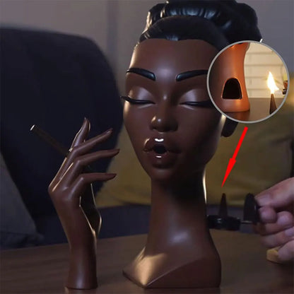 Havez® Elegant Black Women Head Incense Burner