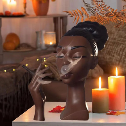 Havez® Elegant Black Women Head Incense Burner